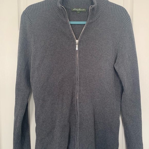 Eddie Bauer zip from sweater Gray size Large - Picture 2 of 5